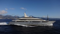 Running shot of the CRN built 72m motoryacht Azteca